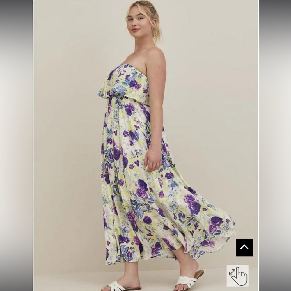 Torrid Maxi Challis Strapless Dress - size 2 - Rare Find!